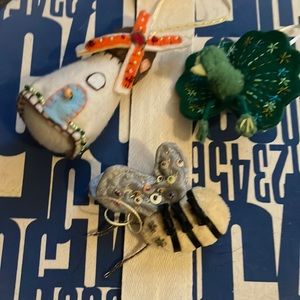 Anthropologie bundle of three ornaments